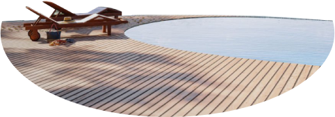 Decking poolside